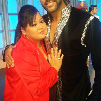 Karan with Bharti Singh, the stand-up comedian from reality series The Great Indian Laughter Challenge